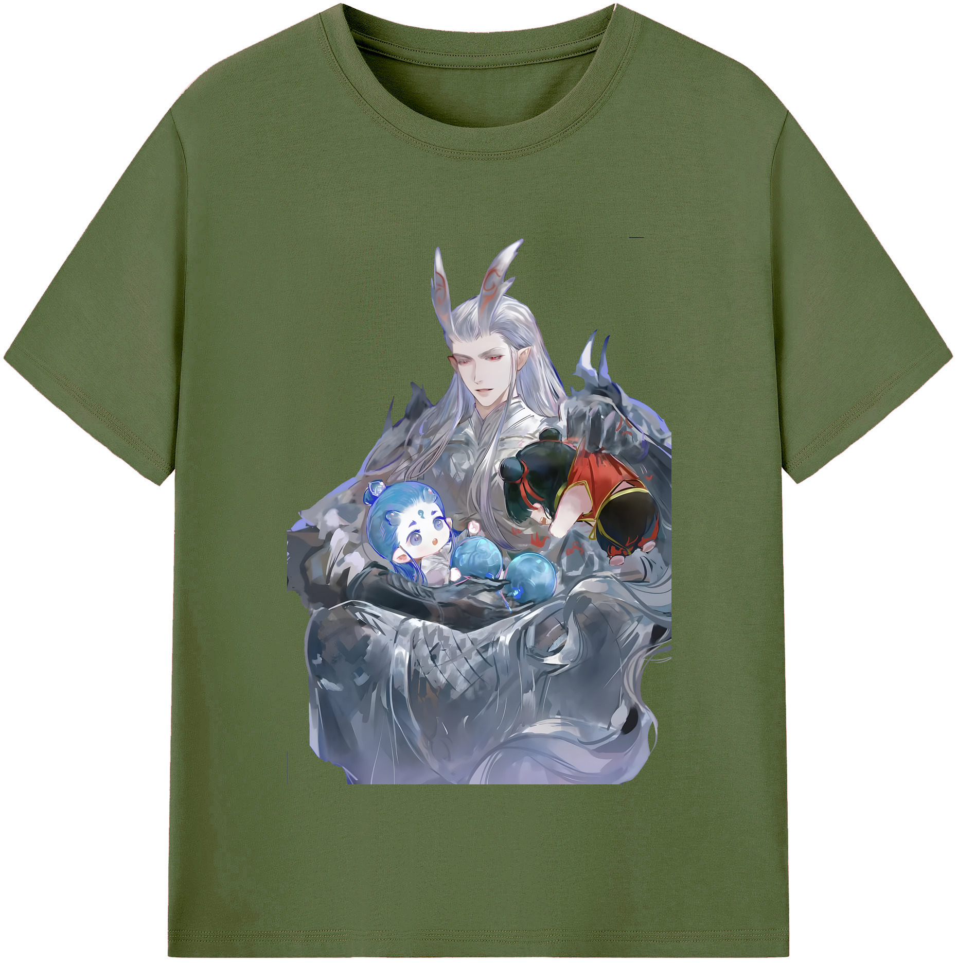 （画像用） Ne Zha 2 ナタ 魔童の大暴れ 綿100％半袖Tシャツ（フロントプリント）